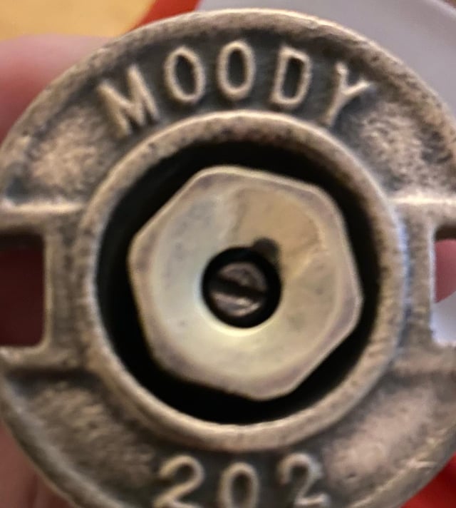 Close-up of a Moody sprinkler head used in industrial systems