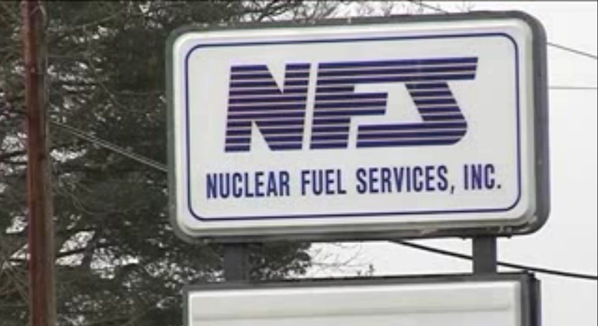 Nuclear Fuel Services signage at an industrial facility